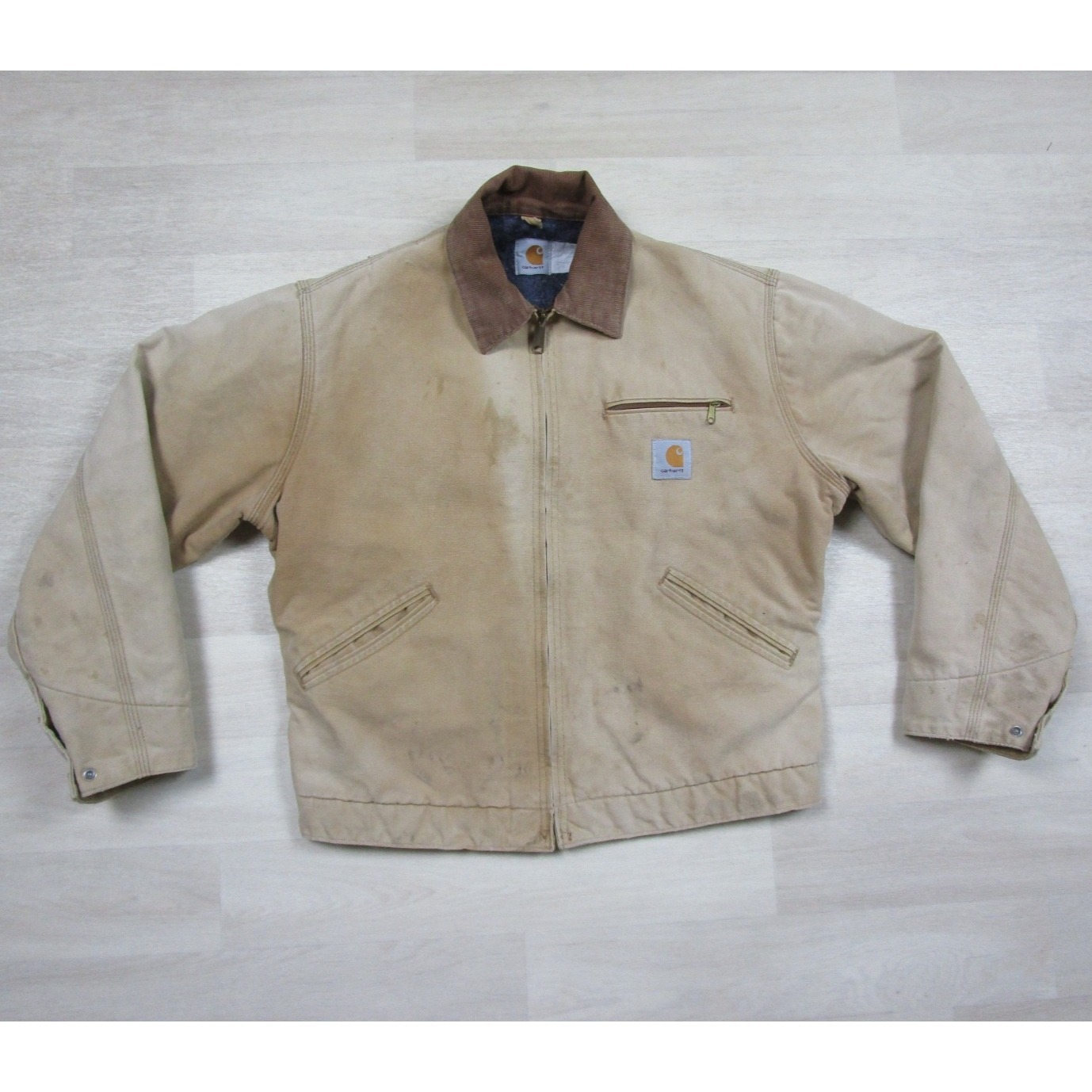 Vintage 90s Carhartt Detroit Jacket Men's (M) Blanket Lined Workwear Distressed